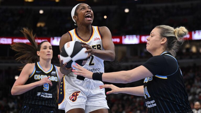 Fever vs. Sky score: Indiana crushes Chicago without Caitlin Clark in first WNBA game at United Center