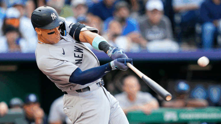 WATCH: Yankees' Aaron Judge blasts mammoth 469-foot home run that nearly leaves Kauffman Stadium