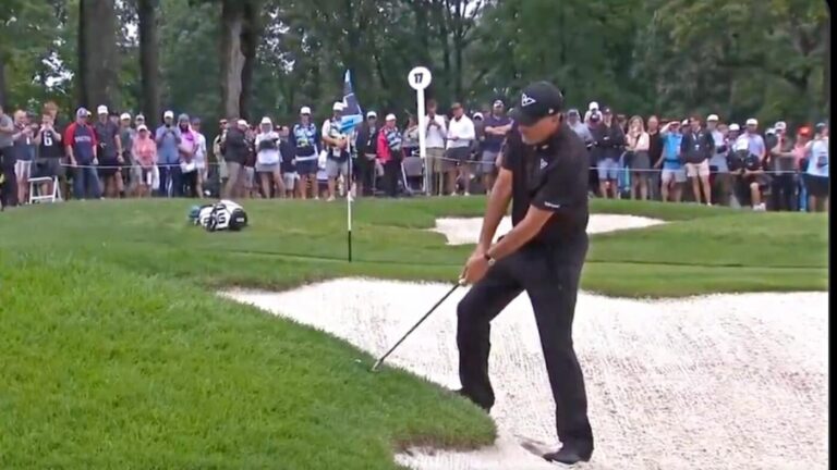 WATCH: Phil Mickelson turns back clock holing out ridiculous, curving flop shot at LIV Golf Virginia