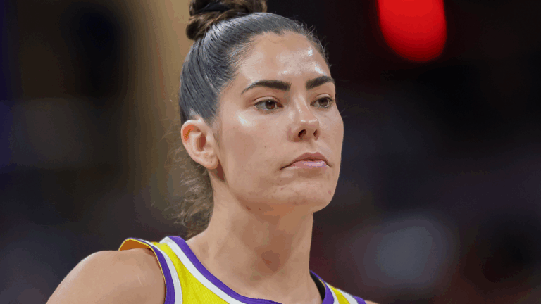 WNBA star Kelsey Plum jokes with fan wearing Caitlin Clark Fever shirt at Sparks game: 'Do better'