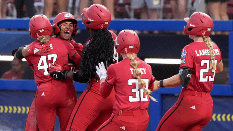 Women's College World Series: Texas Tech upsets Oklahoma, eliminating four-time defending national champions
