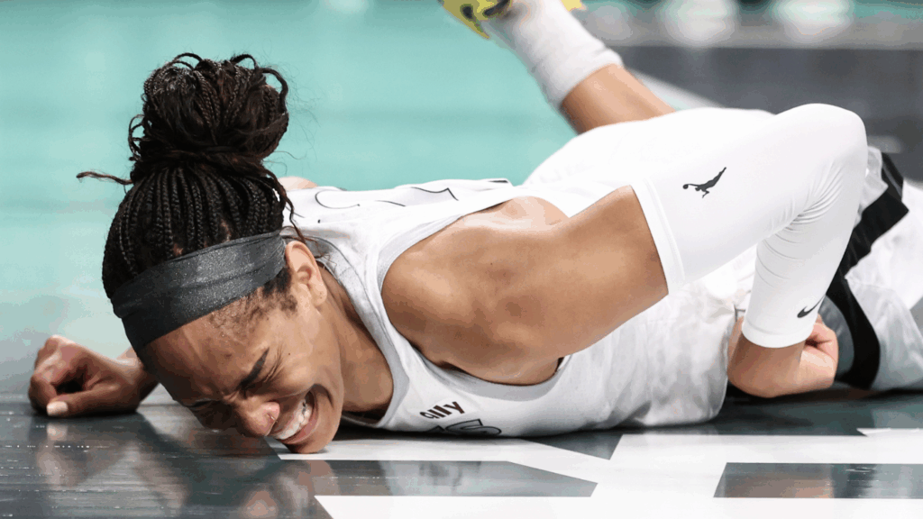 A'ja Wilson injury: Aces star, three-time WNBA MVP, leaves game vs. Liberty after awkward fall on wrist