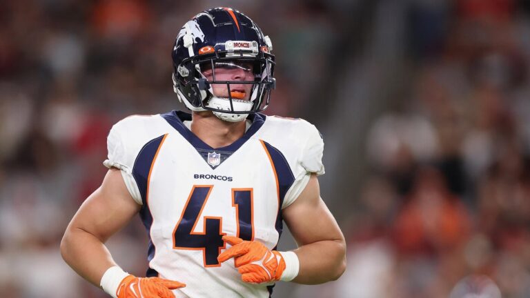 Broncos LB Drew Sanders carted off field with non-Achilles, lower-leg injury in training camp