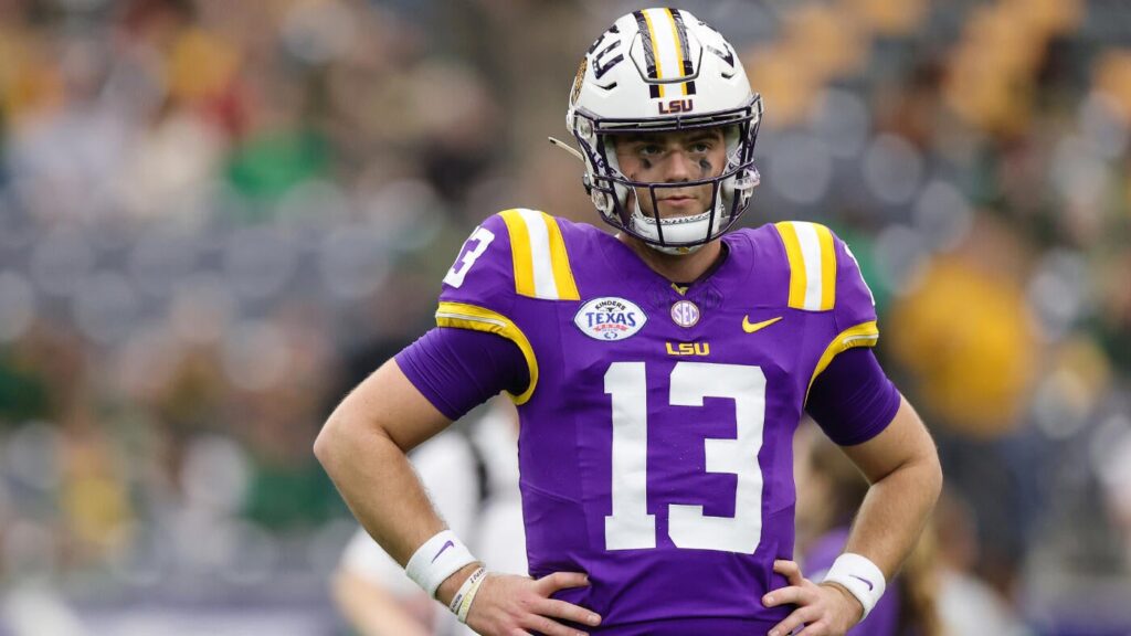 LSU QB Garrett Nussmeier 'fine' after knee bump with lineman at practice