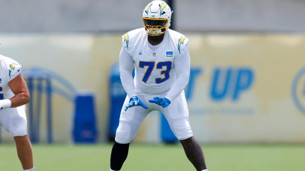 Chargers' Mekhi Becton out of practice, return uncertain for Week 1 as team's offensive line depth is tested