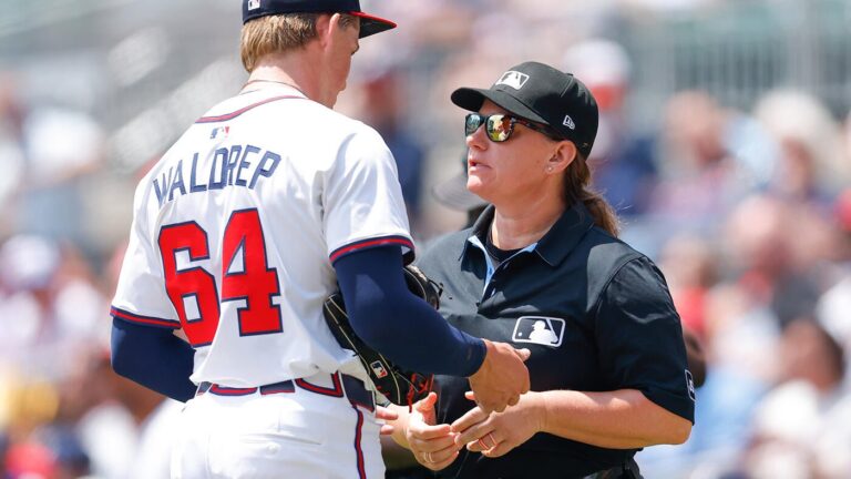 WATCH: Jen Pawol makes MLB history as first female umpire to work a regular-season game
