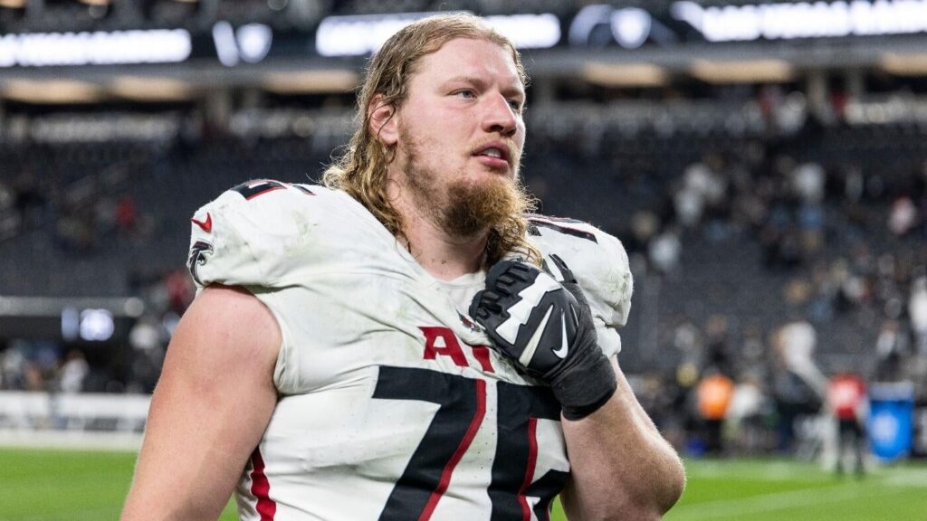 Falcons RT Kaleb McGary carted off the field with apparent lower leg injury during practice