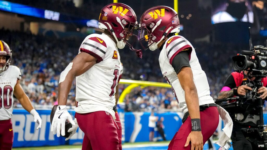 Commanders QB Jayden Daniels reacts to Terry McLaurin getting his massive contract extension