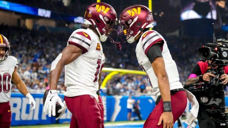 Commanders QB Jayden Daniels reacts to Terry McLaurin getting his massive contract extension