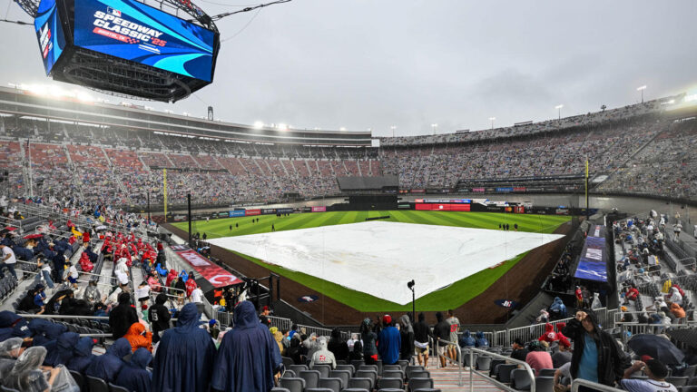 MLB Speedway Classic: Braves vs. Reds at Bristol Motor Speedway pushed to Sunday after rain in first inning
