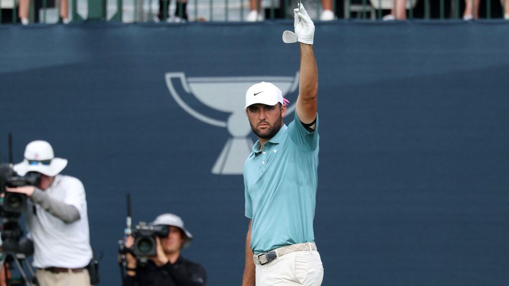 WATCH: Scottie Scheffler ridiculous hole out clinches BMW Championship 2025, history alongside Tiger Woods