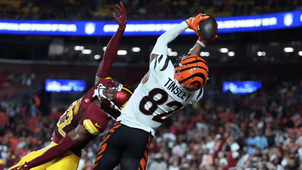 Who is Mitchell Tinsley? Bengals receiver stuns Commanders with two touchdowns during wild 20-second span