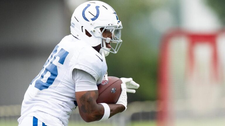 Colts RB Salvon Ahmed carted off field with severe leg injury following hip-drop tackle