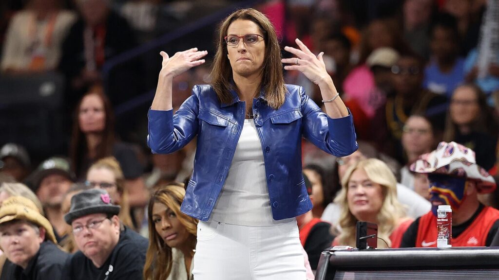 WATCH: Fever coach Stephanie White delivers emotional speech after stunning Game 3 upset win vs. Dream