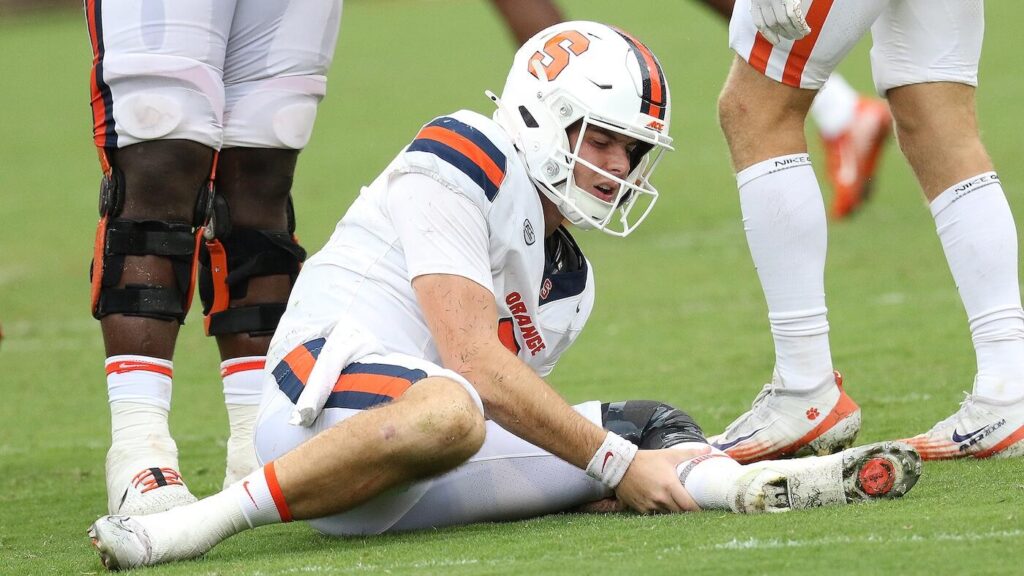 Steve Angeli injury update: Syracuse QB to miss remainder of 2025 season after injuring Achilles vs. Clemson