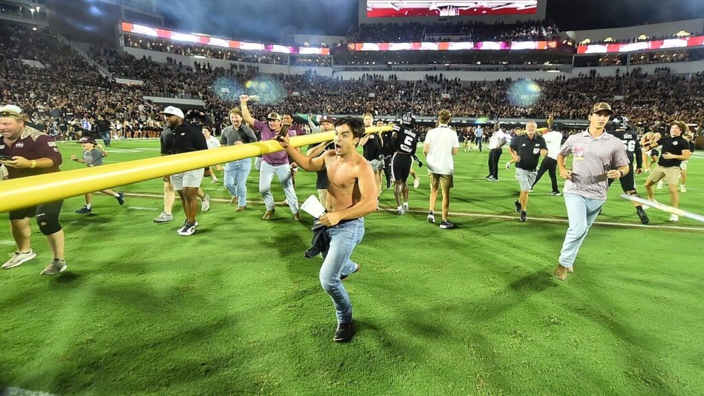 Mississippi State fined $500,000 for fans storming the field after beating No. 12 Arizona State