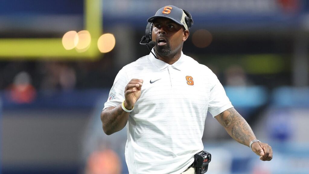 LOOK: Syracuse coach Fran Brown makes team run sprints after Orange's overtime win over UConn