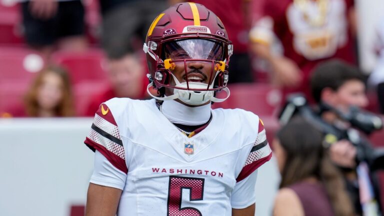 Jayden Daniels injury update: Commanders QB returns to practice, says status vs. Falcons is 'not my decision'