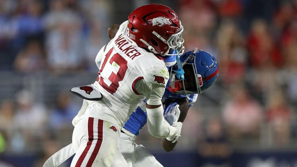 Arkansas DB Kani Walker carted off field after suffering apparent head injury vs. Ole Miss