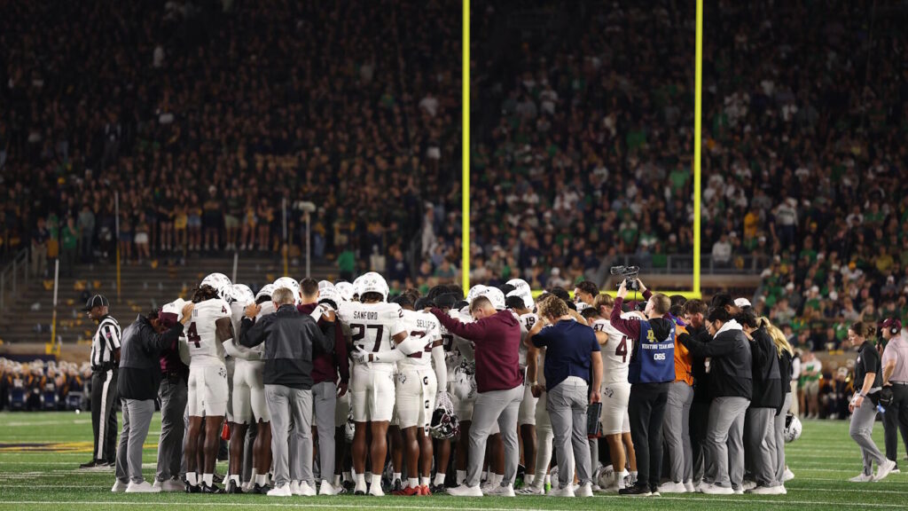 Texas A&M's Bryce Anderson avoided 'catastrophic' injury after being carted off field against Notre Dame