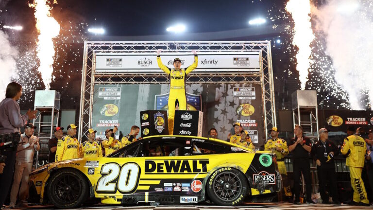 2025 Bristol Night Race results: Christopher Bell survives last lap bump and run to win thriller