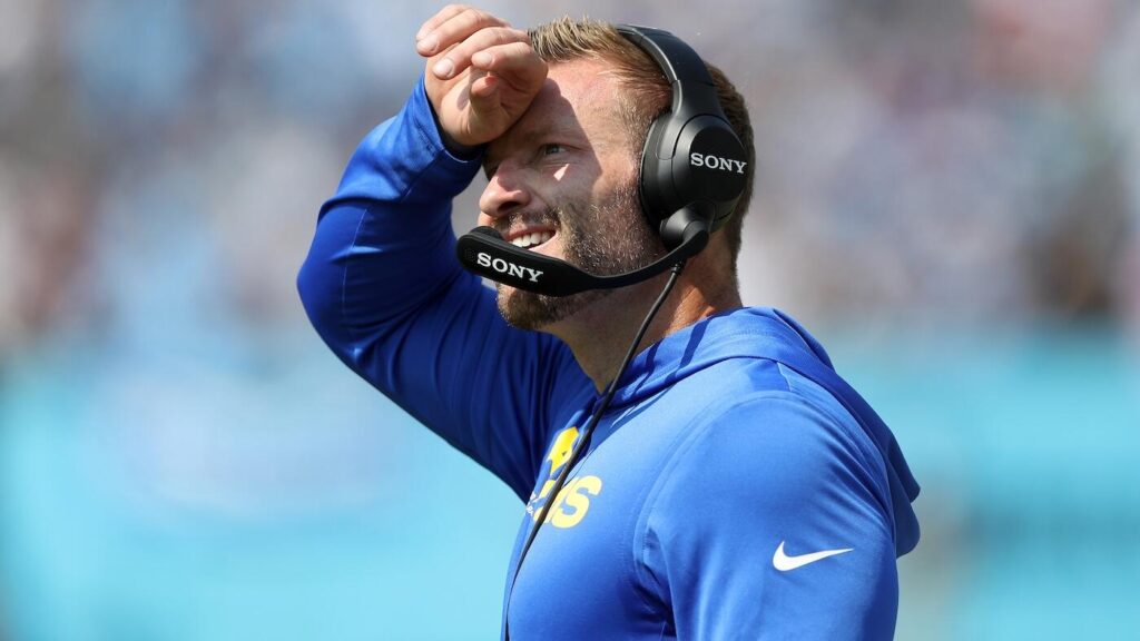 Rams coach Sean McVay suffered torn plantar fascia during Week 2 win over Titans