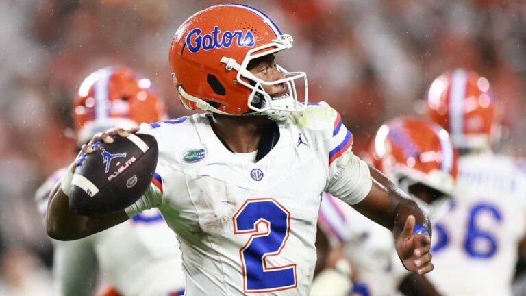 Florida QB DJ Lagway back in walking boot following loss to Miami, but expected to be ready for Texas