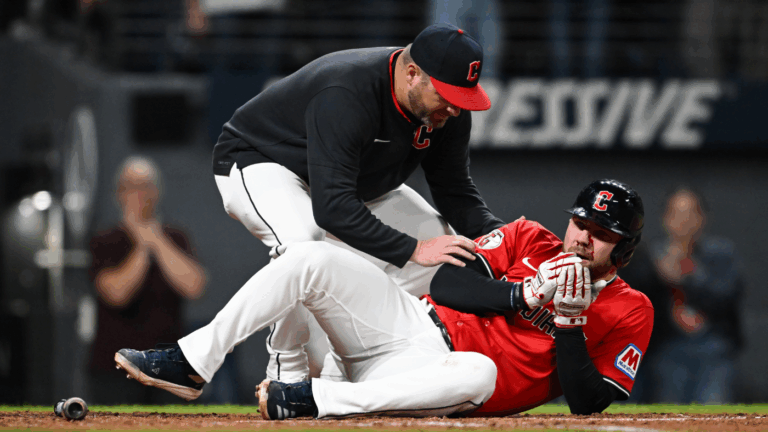 Guardians surge into AL Central tie with Tigers thanks to wild sixth inning including foul ball to face