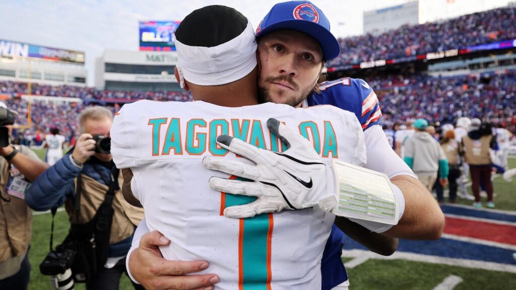 Tua Tagovailoa says he can't do half of what Josh Allen does regarding running the ball, deep passing