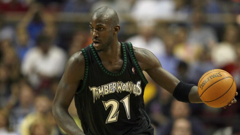 LOOK: Timberwolves bringing back Classic Edition 'Black Trees' uniform, parquet court from Kevin Garnett era