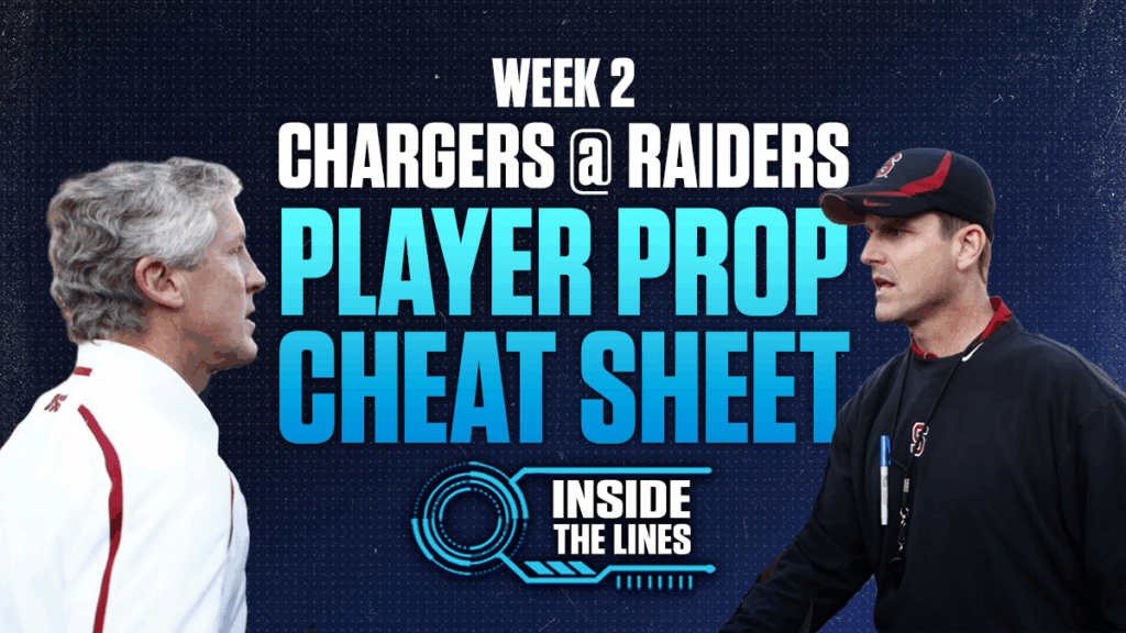 Inside the Lines Chargers at Raiders props cheat sheet: Sell high on Herbert and Quentin Johnston, fade Jeanty