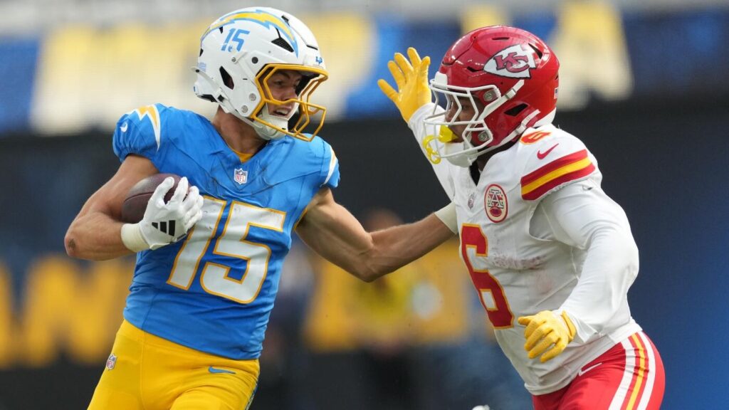 Chargers vs. Chiefs anytime TD props, odds, predictions: Back Ladd McConkey to score in Brazil for NFL Week 1