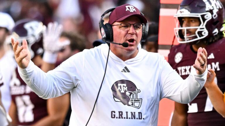 Texas A&M's Mike Elko channels Brian Kelly in postgame jab at reporters after Aggies' win over Auburn