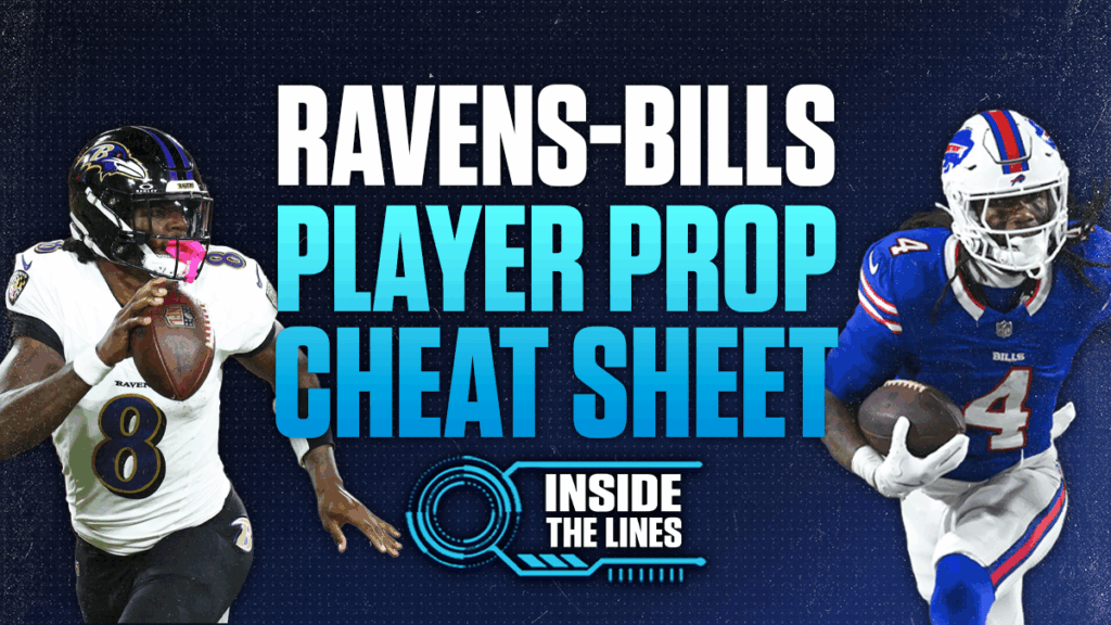 Inside the Lines Ravens-Bills prop cheat sheet: Lamar Jackson 2+ Pass TDs, Derrick Henry rushing over