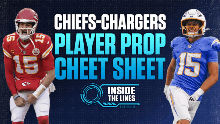 Inside the Lines Chiefs-Chargers prop cheat sheet: Patrick Mahomes INT, Ladd McConkey TD, Xavier Worthy TD