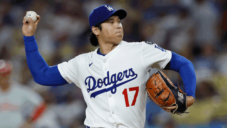 Shohei Ohtani throws five no-hit innings, hits 50th HR but Dodgers' bullpen blows lead in loss to Phillies