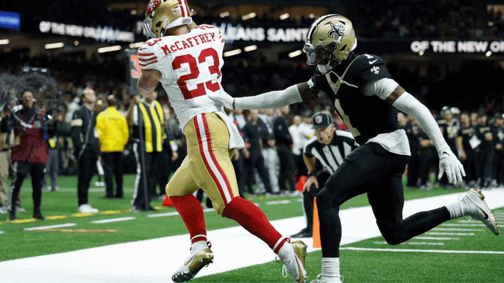 49ers RB Christian McCaffrey joins Marshall Faulk in historic club after 30th TD reception of career