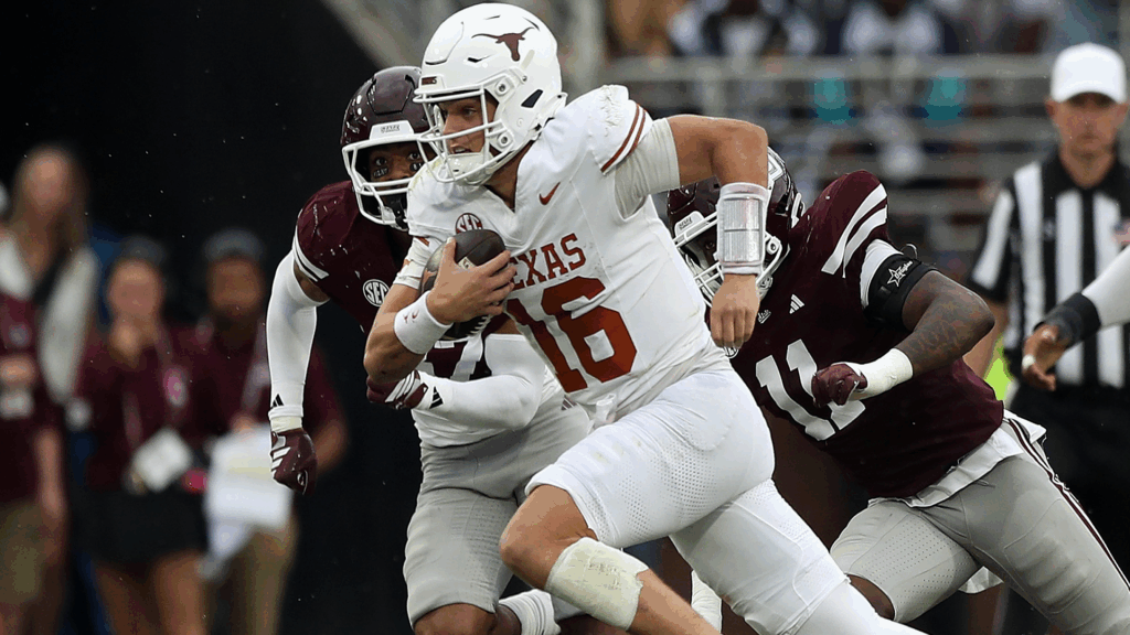 Arch Manning injury: Texas quarterback exits vs. Mississippi State in overtime after hitting head on turf