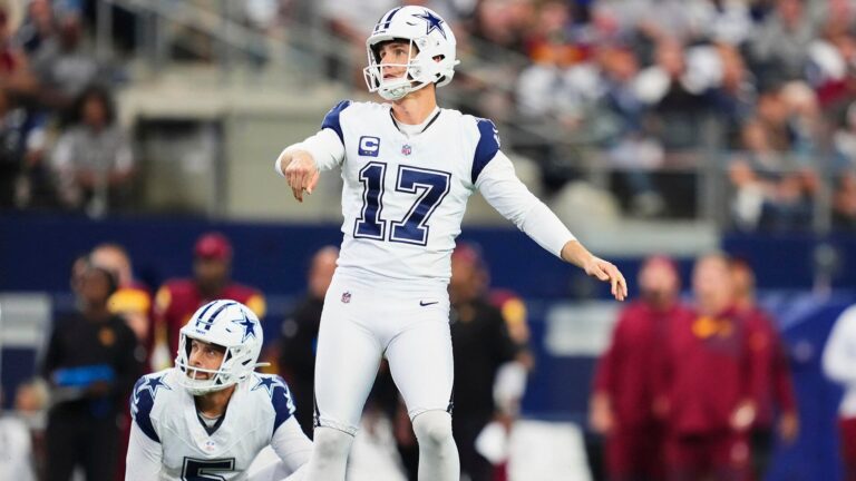 Cowboys' Brandon Aubrey becomes first kicker in NFL history with five made field goals of 60-plus yards