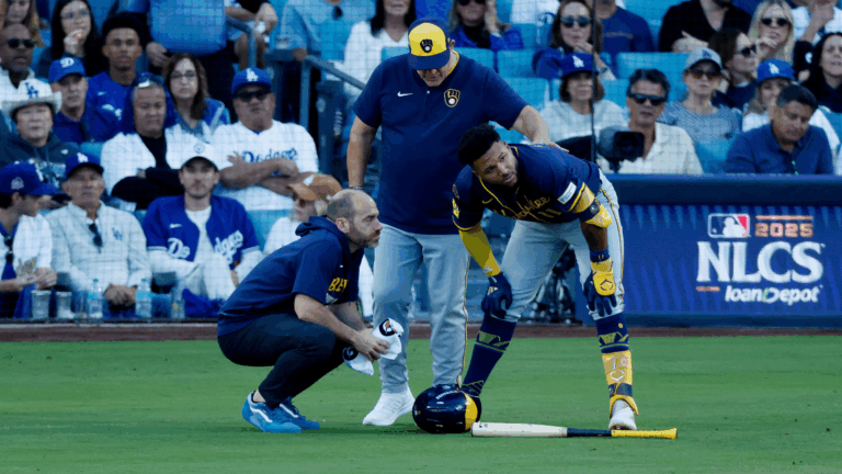 Jackson Chourio leaves NLCS Game 3 with hamstring injury, Brewers hopeful he'll be OK for Game 4 Friday