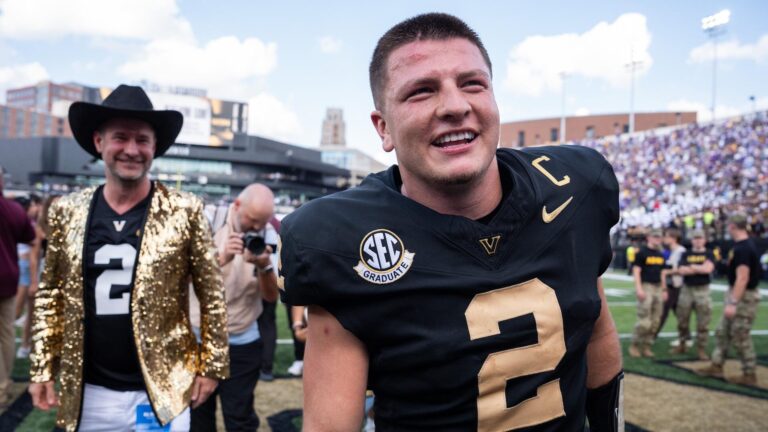 Diego Pavia strikes Heisman pose, asserts award candidacy as Vanderbilt takes down LSU in program-defining win