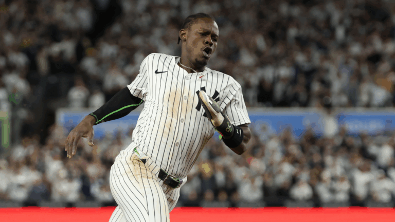 Jazz Chisholm Jr., Ben Rice help Yankees stave off MLB playoff elimination in Game 2 after sitting Game 1