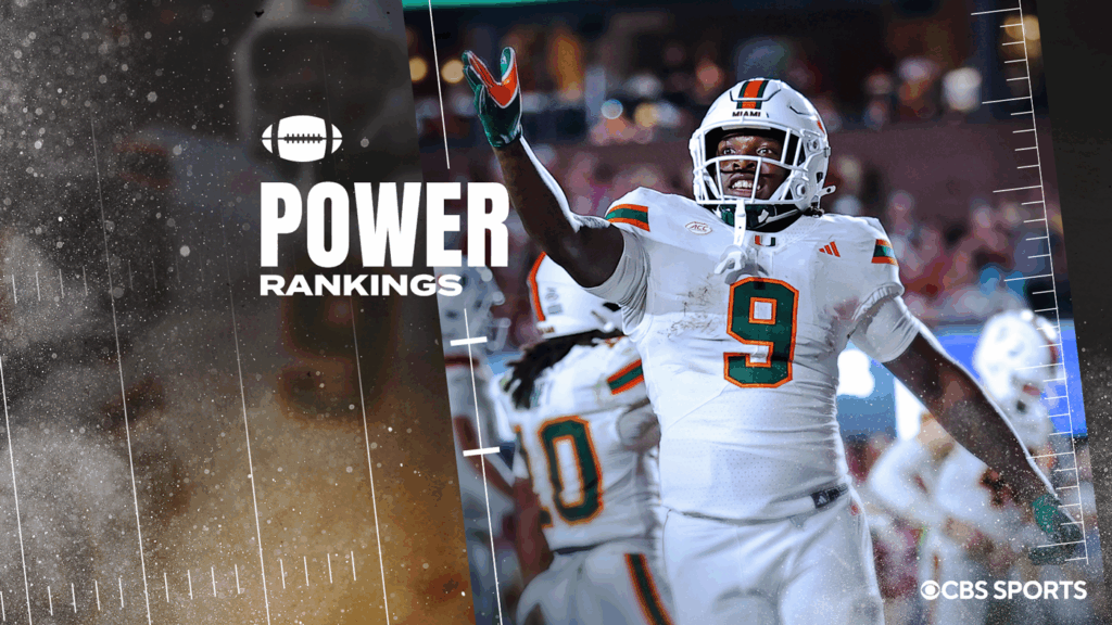 College Football Power Rankings: Miami returns to No. 1 as Penn State, Texas plummet after brutal losses