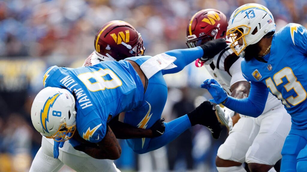 Omarion Hampton injury update: Chargers' star rookie RB leaves game against Commanders with ankle injury