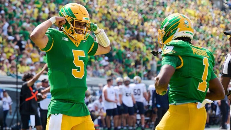 College football line movements for Week 7, including No. 7 Indiana at No. 3 Oregon