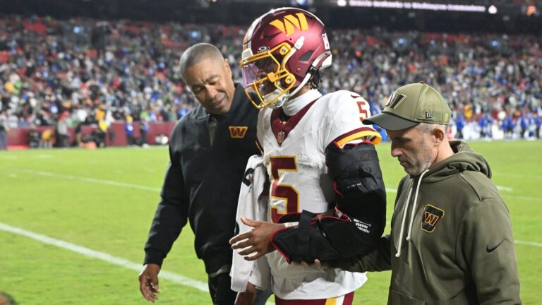 Jayden Daniels injury: Commanders star QB severely hurts left elbow, arm late in loss to Seahawks