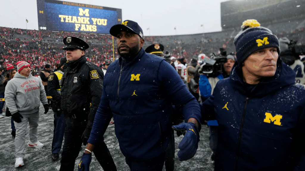 Ex-Michigan coach Sherrone Moore detained by police hours after firing, per report