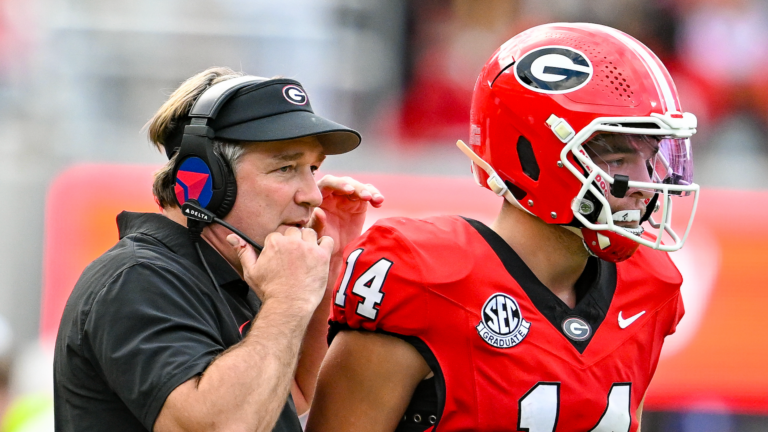 Georgia coach Kirby Smart says Gunner Stockton is 'great' after offseason knee injury, lauds team's QB depth