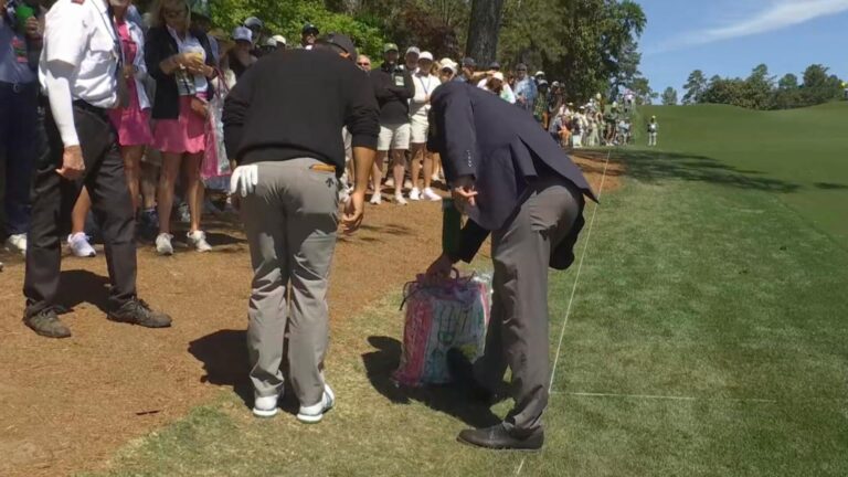 Xander Schauffele takes drop after driving ball into patron's merchandise bag in unique Masters moment