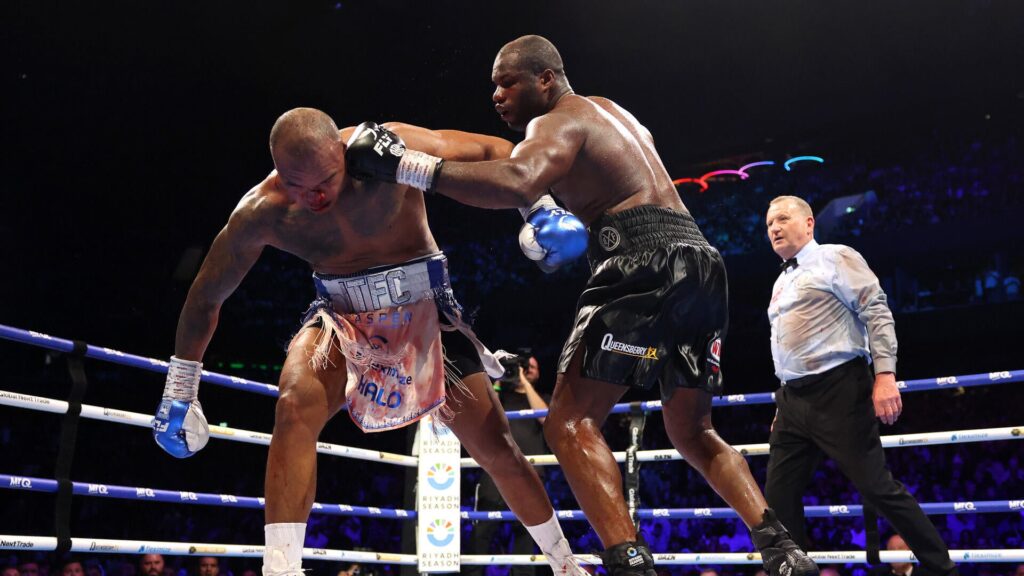 Daniel Dubois climbs off the canvas twice against Fabio Wardley to capture WBO heavyweight championship